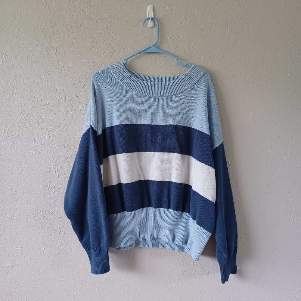 Lucky Brand Blue Striped Women's Sweater